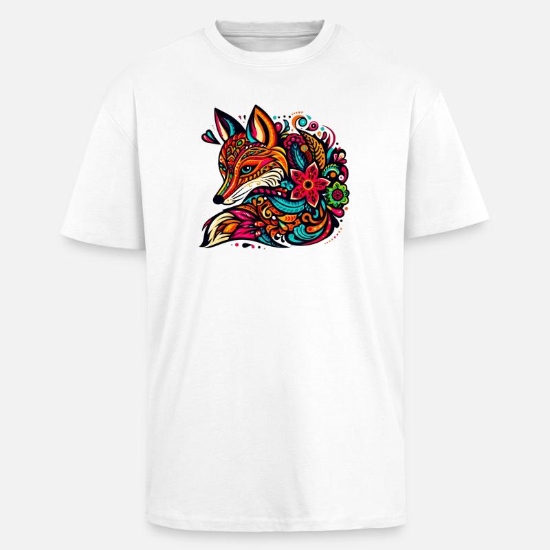 Fuchs - Oversized Heavyweight Unisex T-Shirt - Weiß