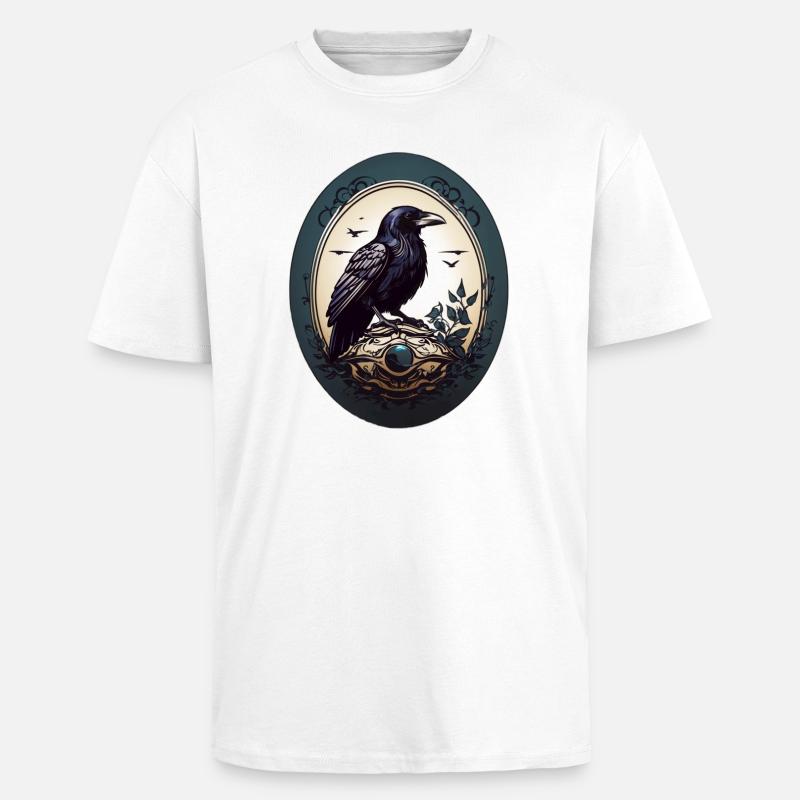 Schwarzer Rabe - Oversized Heavyweight Unisex T-Shirt - Weiß