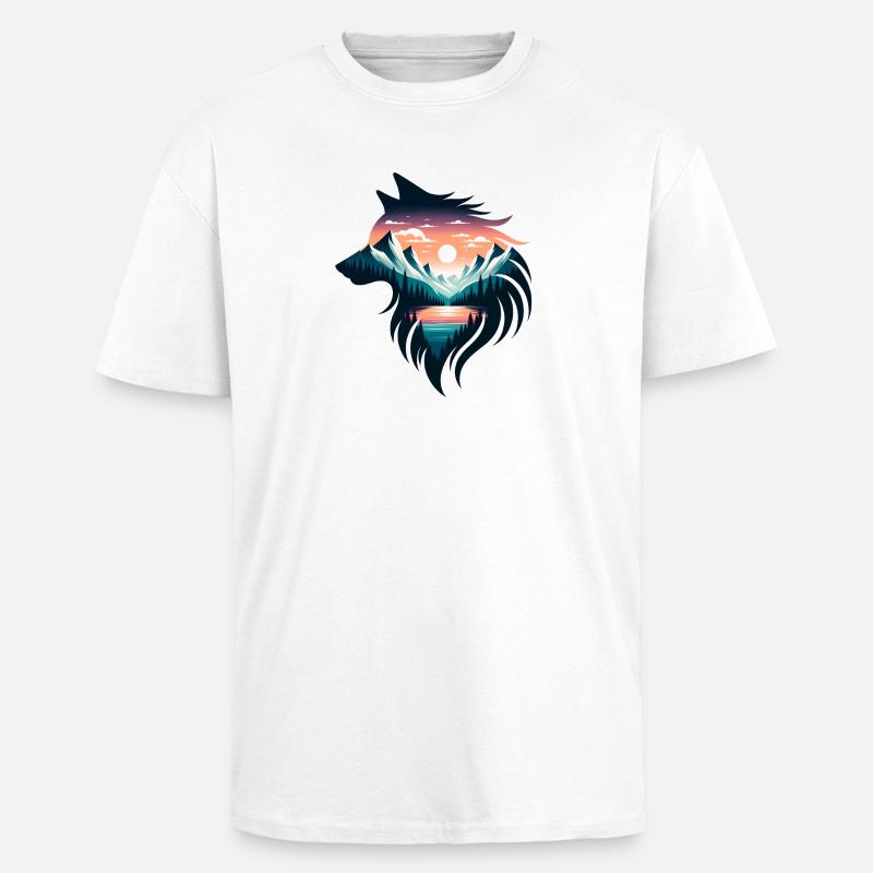 Wolfsgestalt - Oversized Heavyweight Unisex T-Shirt - Weiß