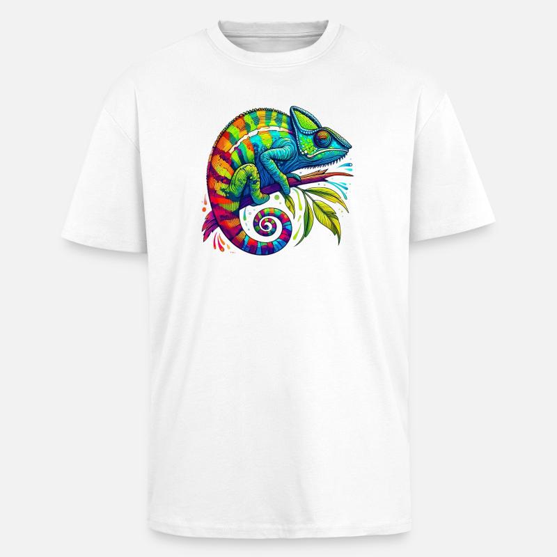 Caméléon - T-shirt unisexe oversize épais - blanc