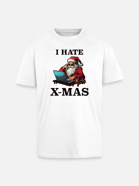 Tech Santa Hates Christmas - Unisex Oversized Heavyweight T-shirt - white