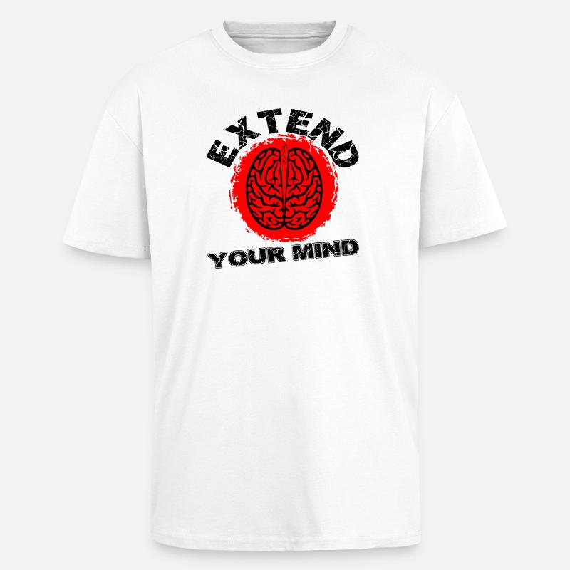EXTEND YOUR MIND - Unisex Oversized Heavyweight T-shirt - white