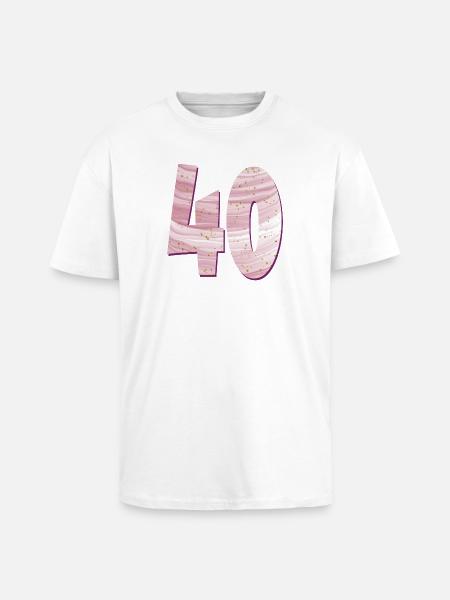NUMMER 40 FYRRE - FYRRE ÅRS FØDSELSDAG - Unisex oversized heavyweight t-shirt - hvid