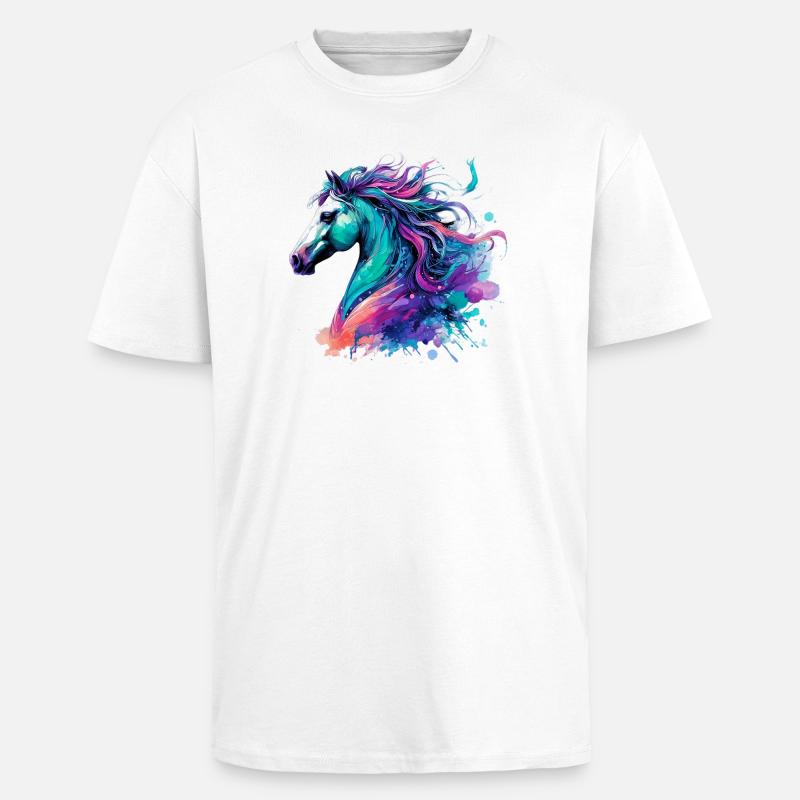 Cheval - T-shirt unisexe oversize épais - blanc