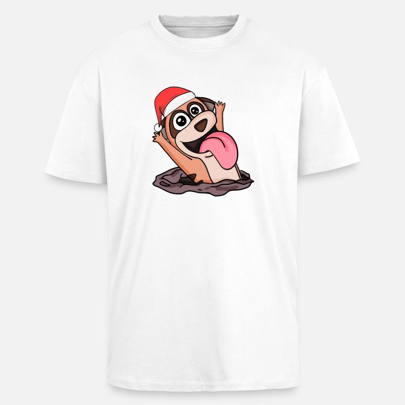 Erdmännchen Weihnachten - Oversized Heavyweight Unisex T-Shirt - Weiß
