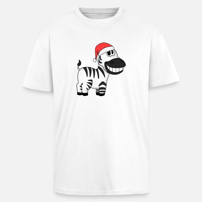 Zebra Christmas - Unisex Oversized Heavyweight T-shirt - white
