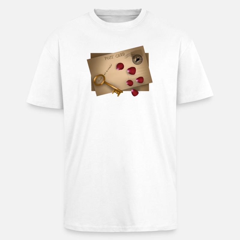 Post Card: Secrets will be released - Oversized Heavyweight Unisex T-Shirt - Weiß