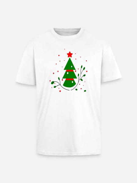 Noël, Arbre De Noël - T-shirt unisexe oversize épais - blanc