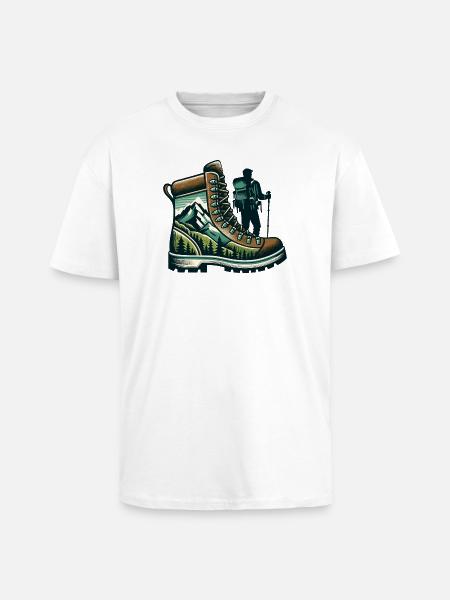 Wandelschoenen Mountain Trekkeur Randonneur - Unisex oversized T-shirt van zware kwaliteit - wit