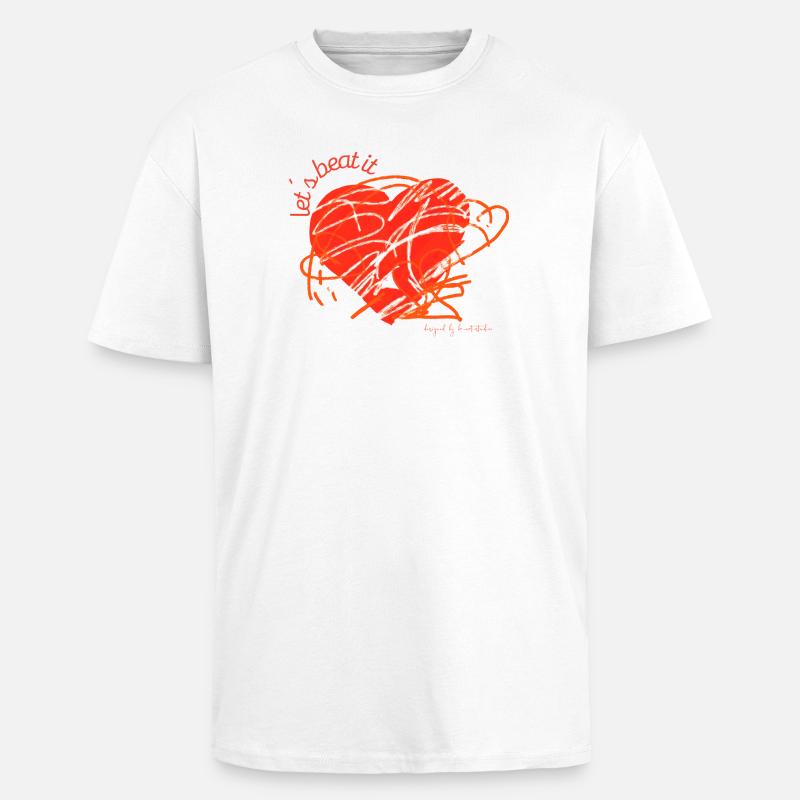 Abstraktes Herz der energetischen Liebe - Oversized Heavyweight Unisex T-Shirt - Weiß