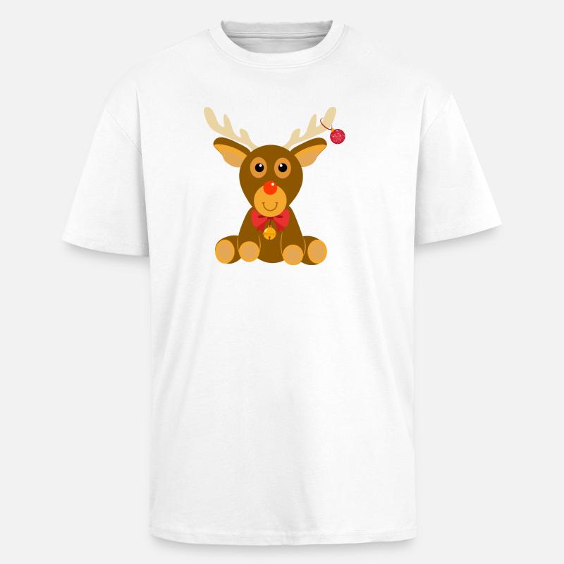 Renne Rudolph - T-shirt unisexe oversize épais - blanc