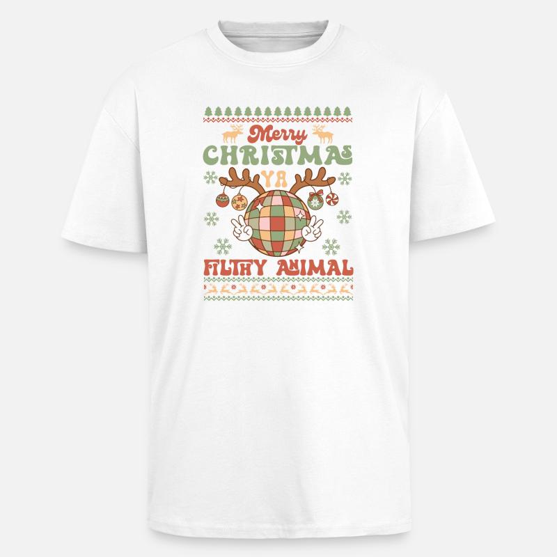 Pull de Noël moche - T-shirt unisexe oversize épais - blanc