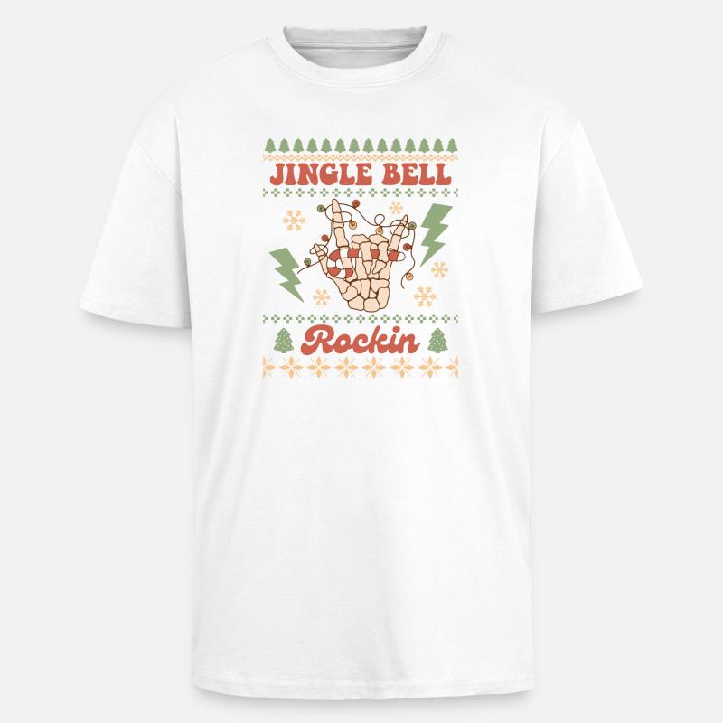 Hässlicher Weihnachtspullover - Oversized Heavyweight Unisex T-Shirt - Weiß