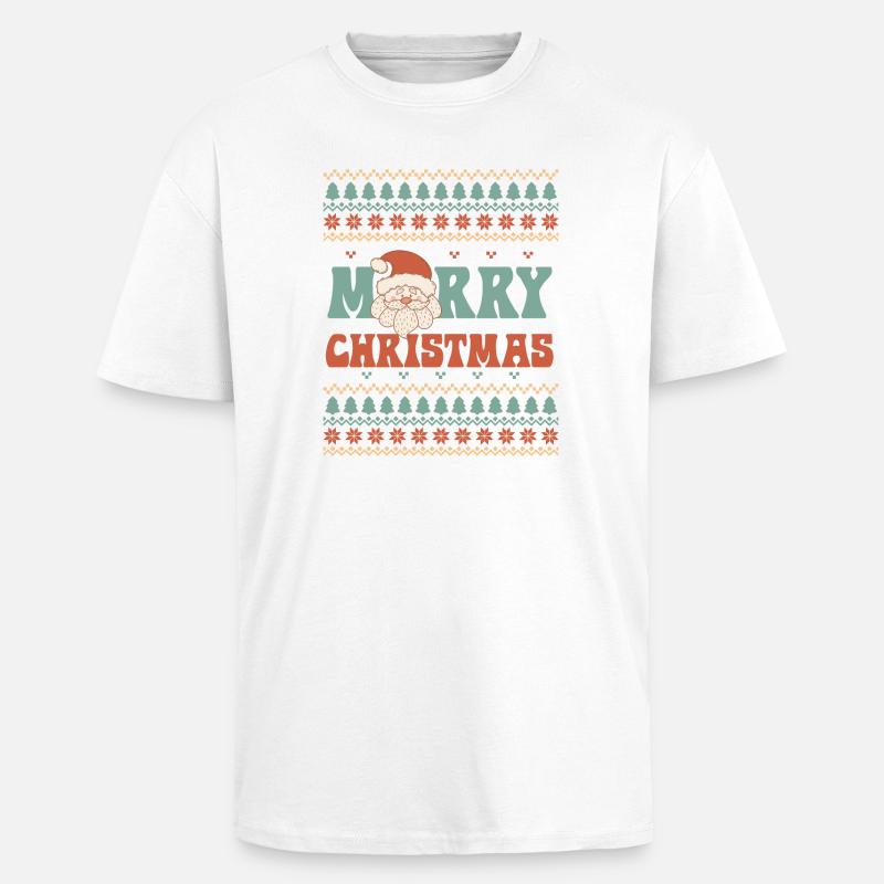 Hässlicher Weihnachtspullover - Oversized Heavyweight Unisex T-Shirt - Weiß