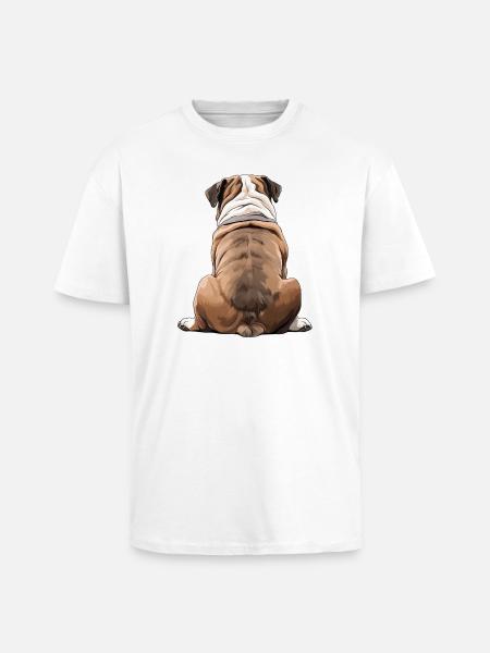 Bouledogue - T-shirt unisexe oversize épais - blanc