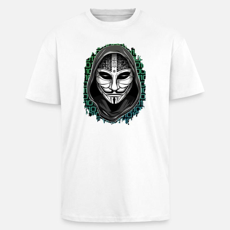 Anonymous Hacker - Unisex Oversized Heavyweight T-shirt - white