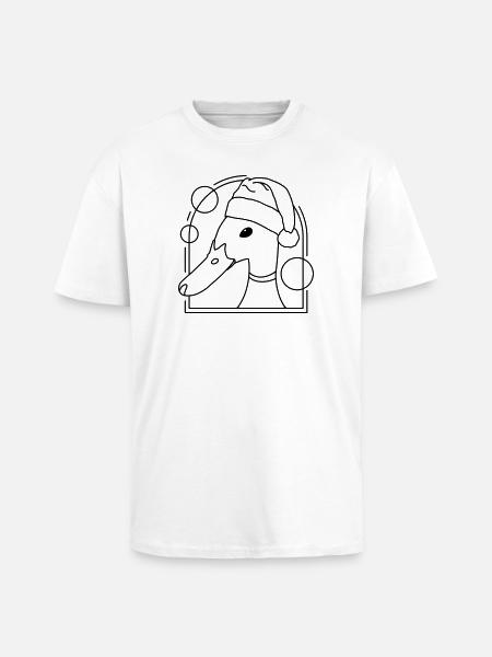 Christmas duck in geometric design - Unisex Oversized Heavyweight T-shirt - white