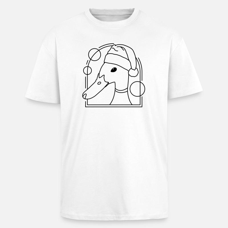Canard de Noël au design géométrique - T-shirt unisexe oversize épais - blanc