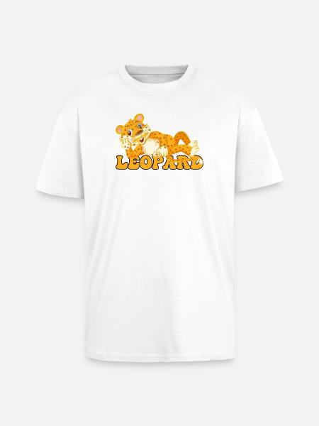 Leopard Cub Cartoon Pop Art - Unisex Oversized Heavyweight T-shirt - white