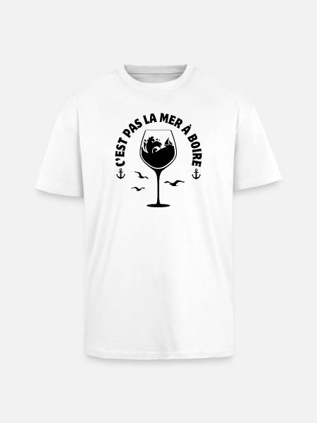 mer, marin, vacances à la mer - T-shirt unisexe oversize épais - blanc