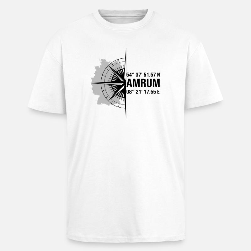 Halbierter Amrum schwarz - Oversized Heavyweight Unisex T-Shirt - Weiß