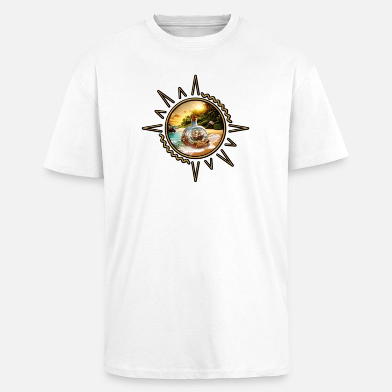 Einzigartige und überraschende Flasche mit Boot - Oversized Heavyweight Unisex T-Shirt - Weiß