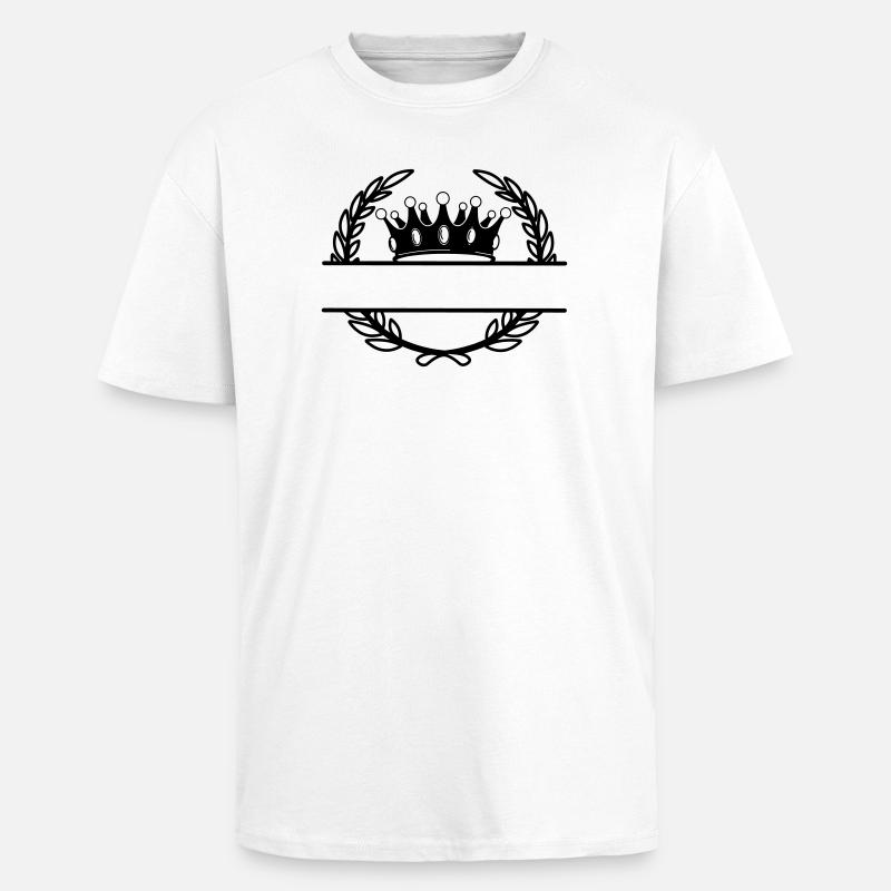 Lorbeerkranz mit Krone - Oversized Heavyweight Unisex T-Shirt - Weiß