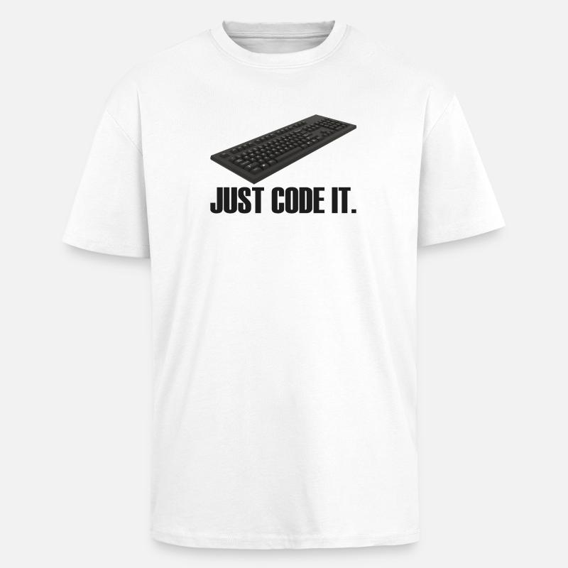 Just Code it - Oversized Heavyweight Unisex T-Shirt - Weiß