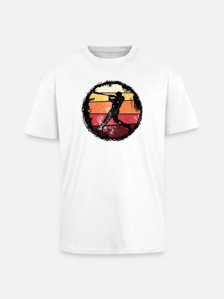 Baseball Sunset Silhouette - Unisex Oversized Heavyweight T-shirt - white