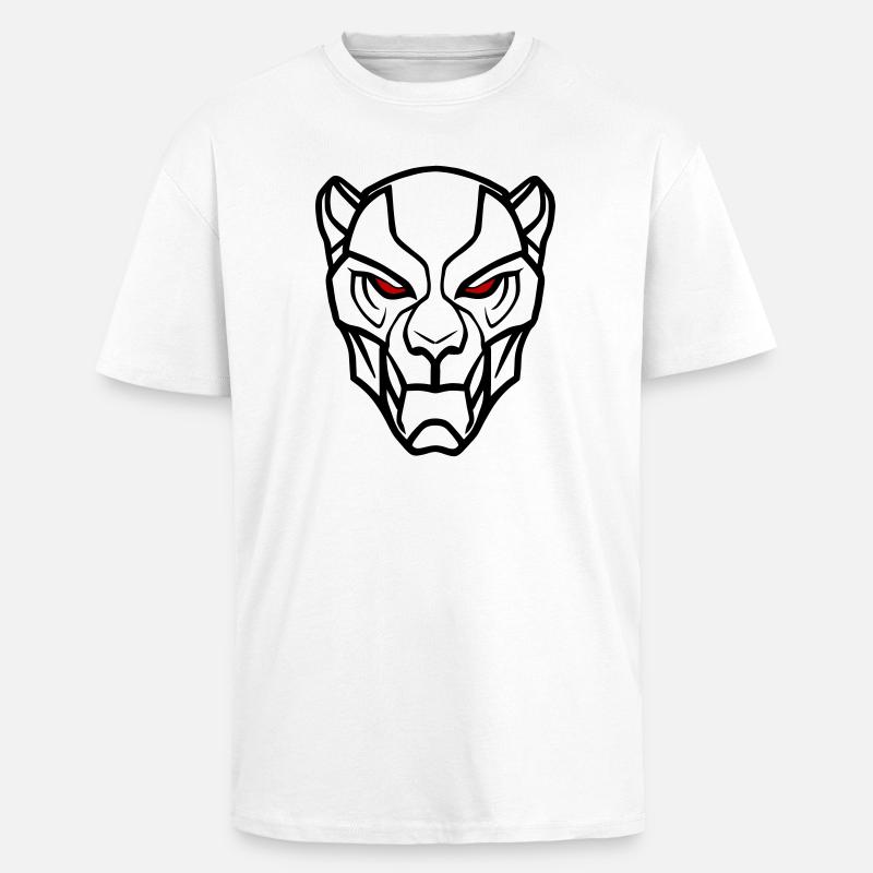 Vector Lion Head Design - Unisex Oversized Heavyweight T-shirt - white