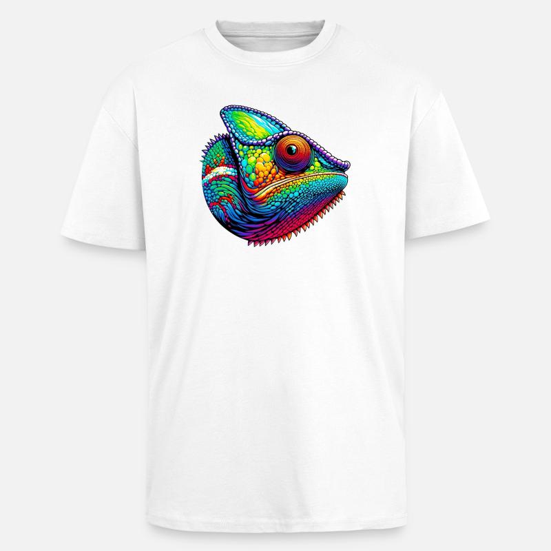 Caméléon - T-shirt unisexe oversize épais - blanc