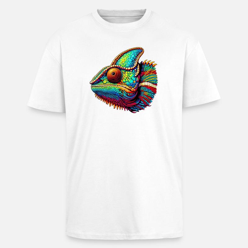 Caméléon - T-shirt unisexe oversize épais - blanc