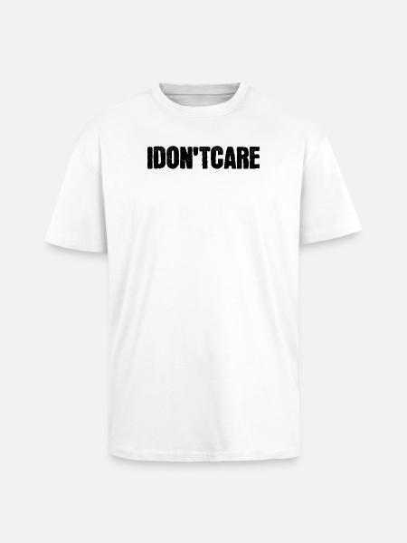 I don't care about the statement - Unisex Oversized Heavyweight T-shirt - white
