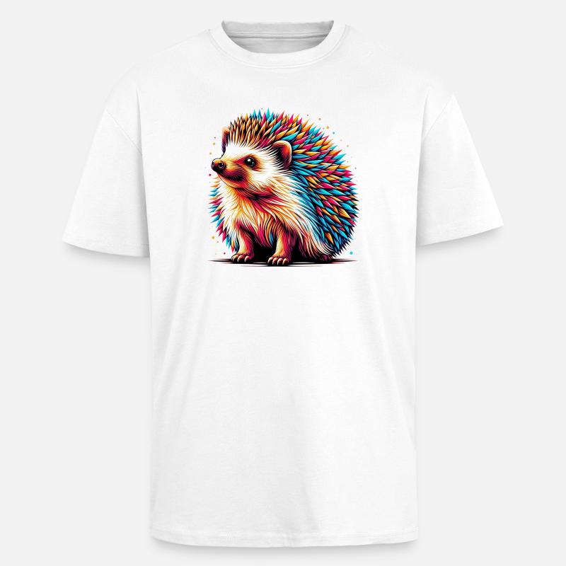 Hérisson - T-shirt unisexe oversize épais - blanc