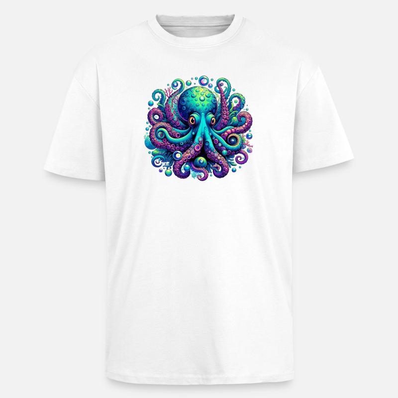 Krake - Oversized Heavyweight Unisex T-Shirt - Weiß