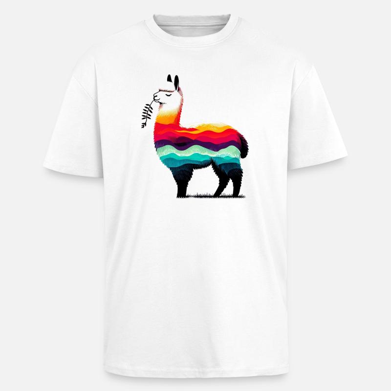 Alpaka - Oversized Heavyweight Unisex T-Shirt - Weiß