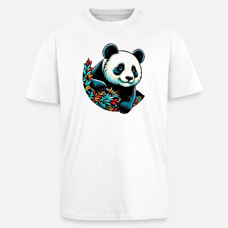 Panda - Oversized Heavyweight Unisex T-Shirt - Weiß