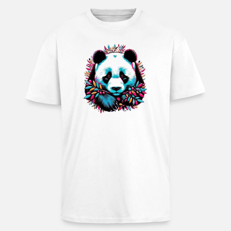 Panda - T-shirt unisexe oversize épais - blanc