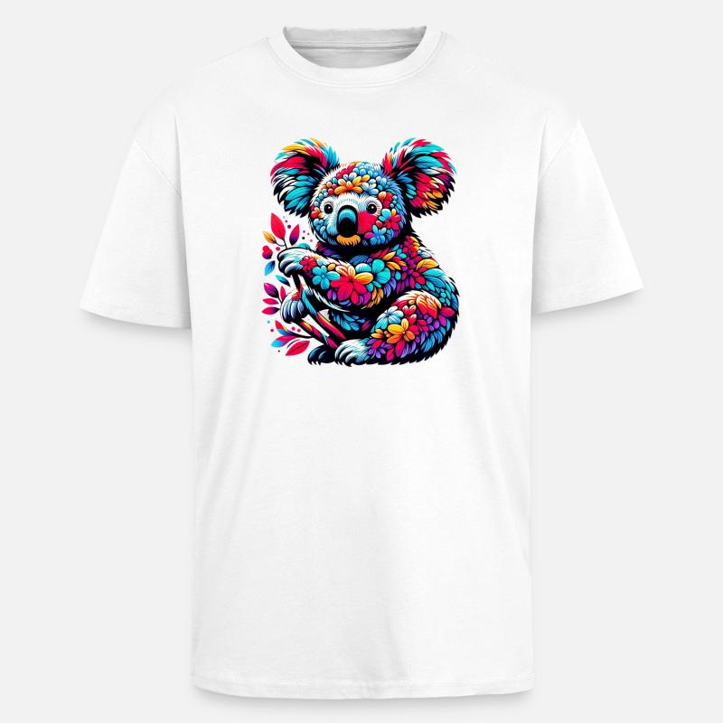 Koala - T-shirt unisexe oversize épais - blanc
