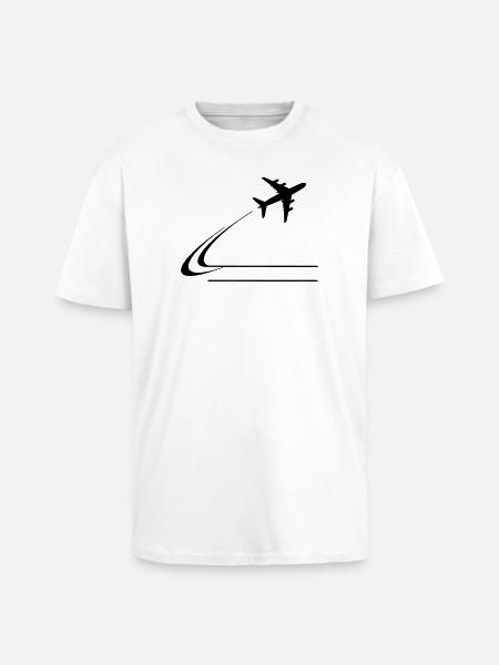 Flying away from plane - Unisex Oversized Heavyweight T-shirt - white