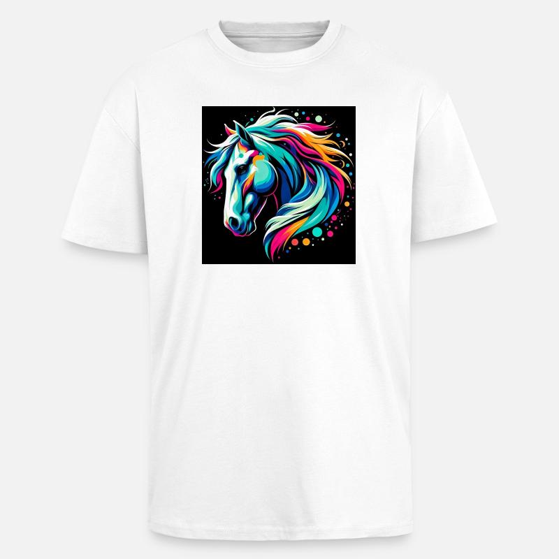 Cheval - T-shirt unisexe oversize épais - blanc