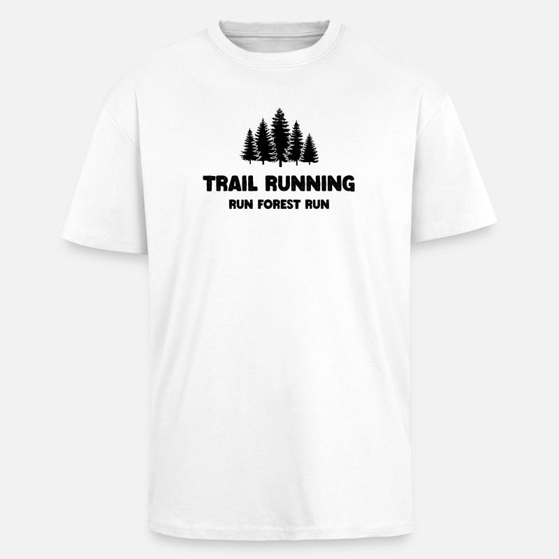 Trailrunning - Run Forest Run - Oversized Heavyweight Unisex T-Shirt - Weiß