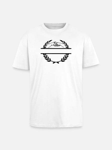 Working together in laurel wreath - Unisex Oversized Heavyweight T-shirt - white