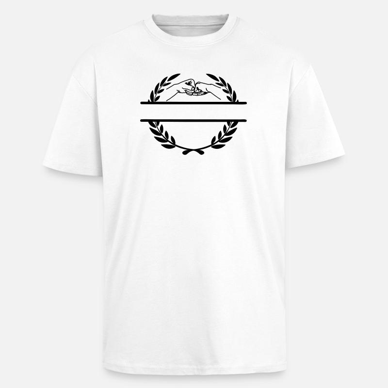 Gemeinsam im Lorbeerkranz arbeiten - Oversized Heavyweight Unisex T-Shirt - Weiß