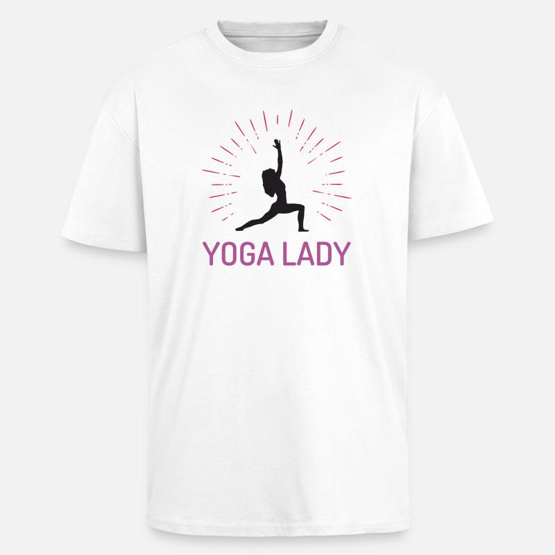Yoga-Mädchen - Oversized Heavyweight Unisex T-Shirt - Weiß