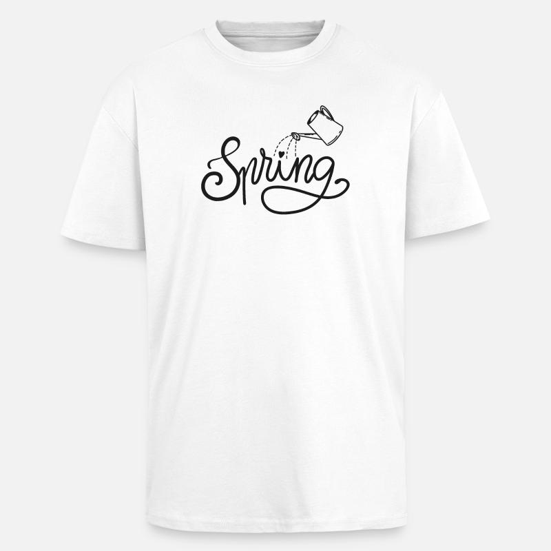 spring frühlingsbeginn garten gießen beet - Oversized Heavyweight Unisex T-Shirt - Weiß