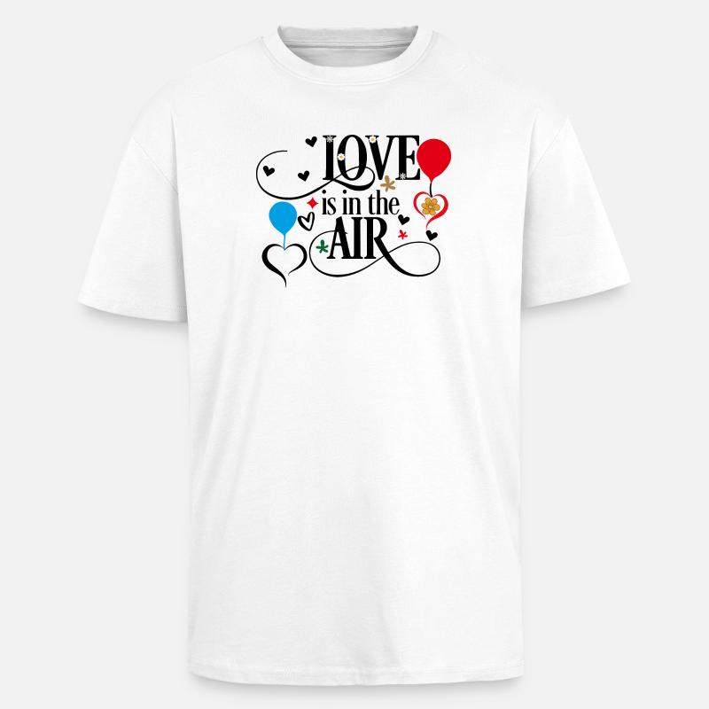 Liebe liegt in der Luft - Oversized Heavyweight Unisex T-Shirt - Weiß
