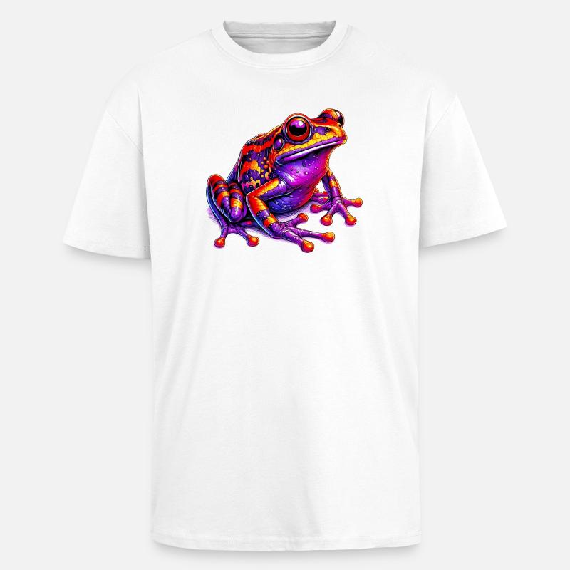 Frosch - Oversized Heavyweight Unisex T-Shirt - Weiß