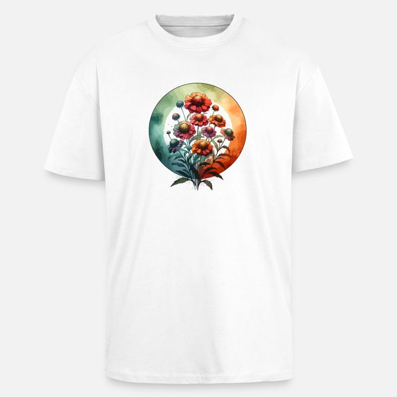 Helenium Drawn - Unisex Oversized Heavyweight T-shirt - white