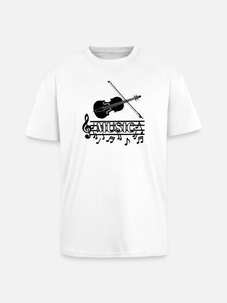 Geigenmusik-Logo - Oversized Heavyweight Unisex T-Shirt - Weiß